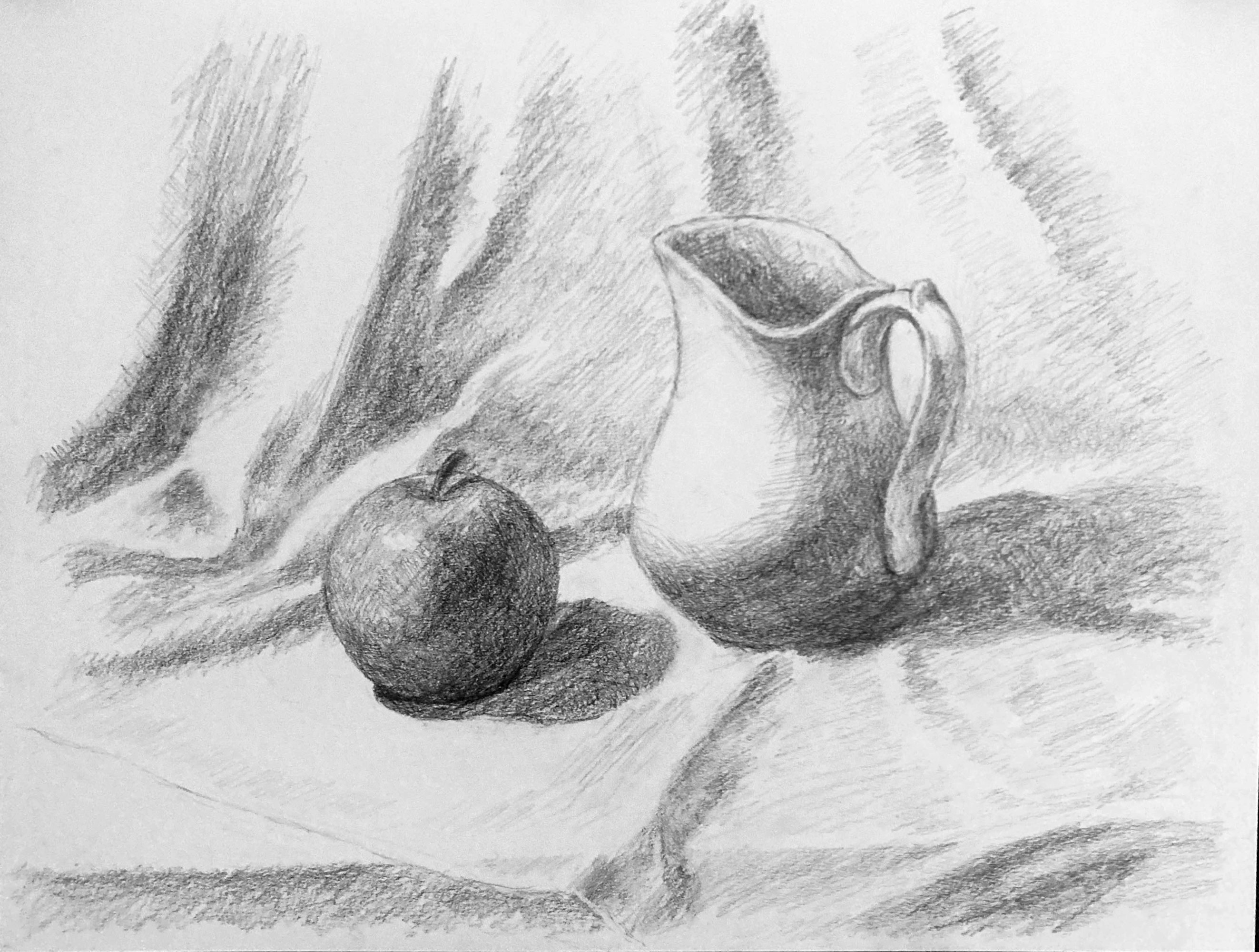 "Still Life I," Graphite on Paper, 2024